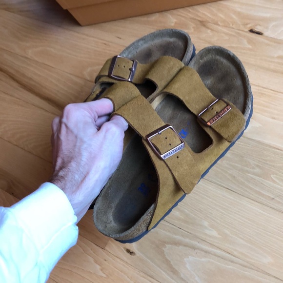 Birkenstock Shoes | Birkenstock Mustard Arizona Slide Sandals | Poshmark